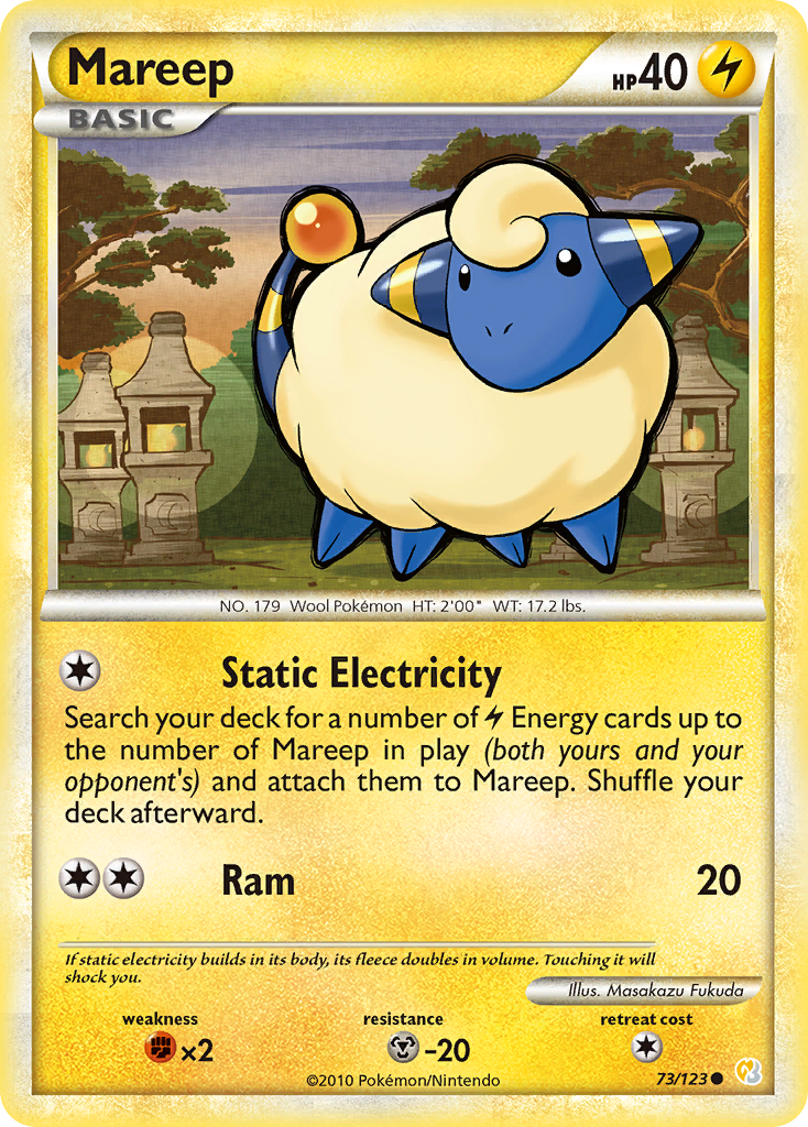 Mareep (73/123) [HeartGold & SoulSilver: Base Set] | Good Games Morley