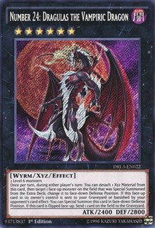 Number 24: Dragulas the Vampiric Dragon [DRL3-EN022] Secret Rare | Good Games Morley