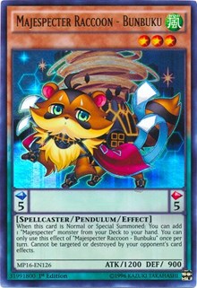 Majespecter Raccoon - Bunbuku [MP16-EN126] Ultra Rare | Good Games Morley