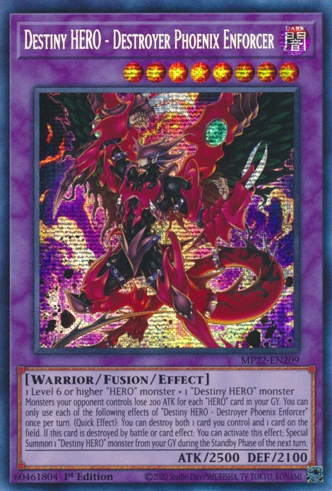 Destiny HERO - Destroyer Phoenix Enforcer [MP22-EN209] Prismatic Secret Rare | Good Games Morley