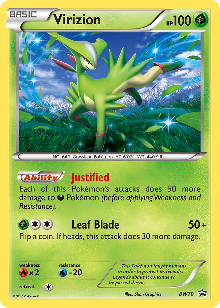 Virizion (BW70) [Black & White: Black Star Promos] | Good Games Morley