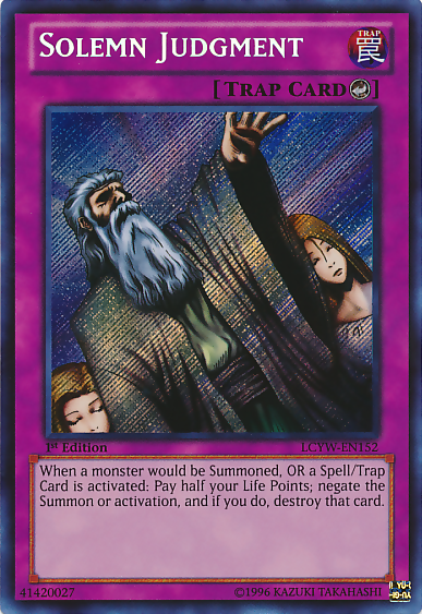 Solemn Judgment [LCYW-EN152] Secret Rare | Good Games Morley