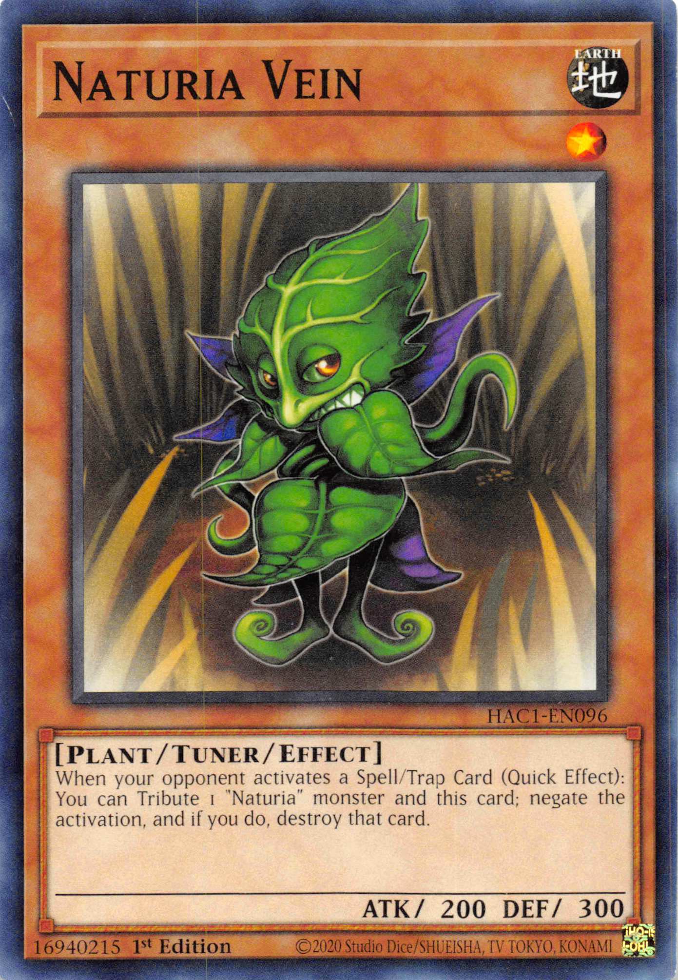 Naturia Vein (Duel Terminal) [HAC1-EN096] Parallel Rare | Good Games Morley