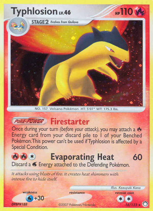 Typhlosion (16/123) [Diamond & Pearl: Mysterious Treasures] | Good Games Morley