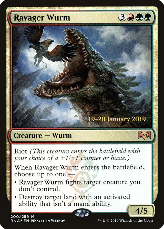 Ravager Wurm [Ravnica Allegiance Prerelease Promos] | Good Games Morley