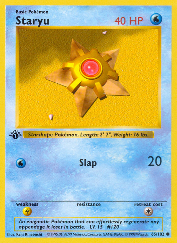 Staryu (65/102) (Shadowless) [Base Set 1st Edition] | Good Games Morley