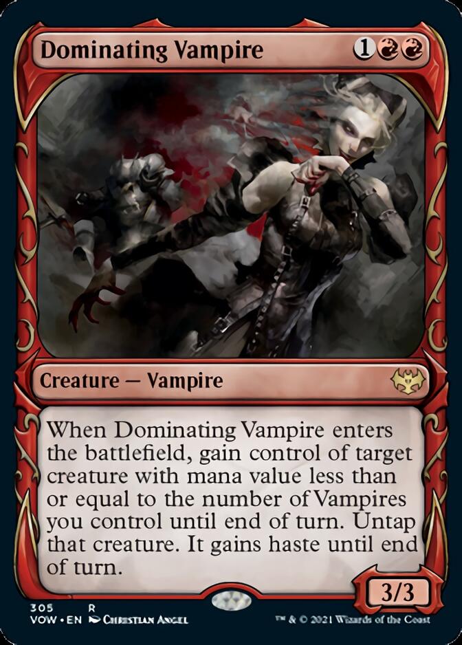 Dominating Vampire (Showcase Fang Frame) [Innistrad: Crimson Vow] | Good Games Morley