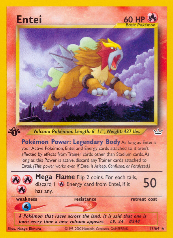 Entei (17/64) [Neo Revelation 1st Edition] | Good Games Morley