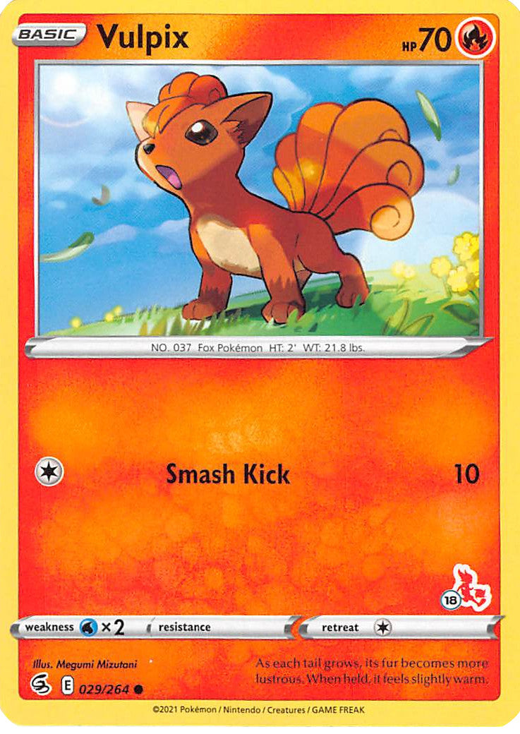 Vulpix (029/264) (Cinderace Stamp #18) [Battle Academy 2022] | Good Games Morley
