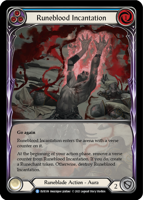 Runeblood Incantation (Blue) [EVR109] (Everfest)  1st Edition Extended Art Rainbow Foil | Good Games Morley