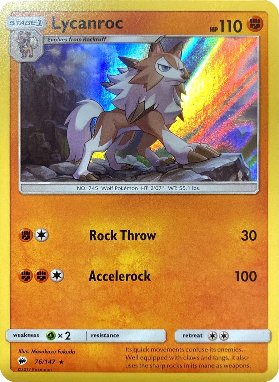 Lycanroc (76/147) (Water Web Holo) [Sun & Moon: Burning Shadows] | Good Games Morley