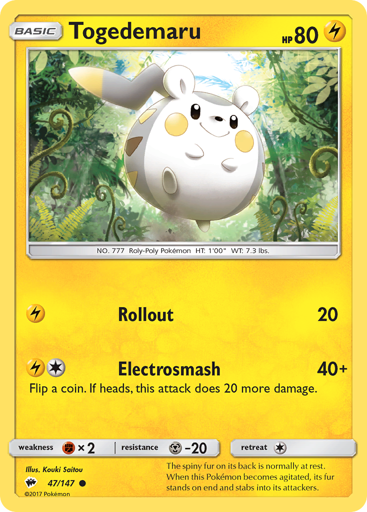 Togedemaru (47/147) [Sun & Moon: Burning Shadows] | Good Games Morley