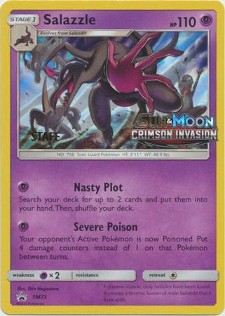 Salazzle (SM73) (Staff Prerelease Promo) [Sun & Moon: Black Star Promos] | Good Games Morley