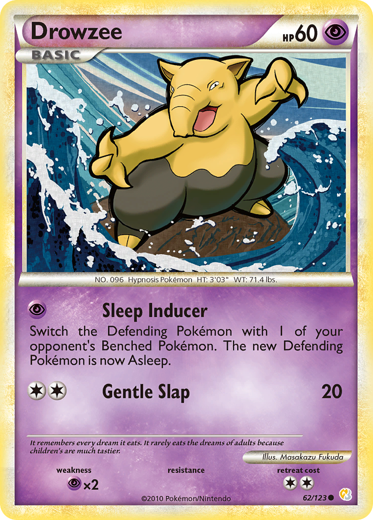Drowzee (62/123) [HeartGold & SoulSilver: Base Set] | Good Games Morley