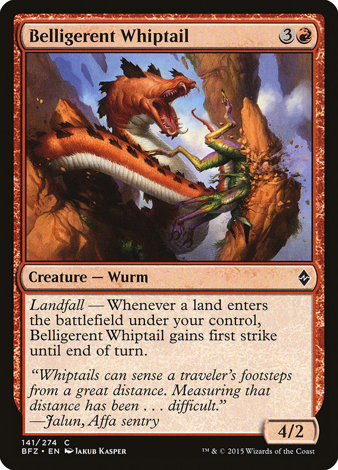 Belligerent Whiptail [Battle for Zendikar] | Good Games Morley