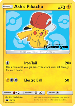 Ash's Pikachu (SM113) [Sun & Moon: Black Star Promos] | Good Games Morley