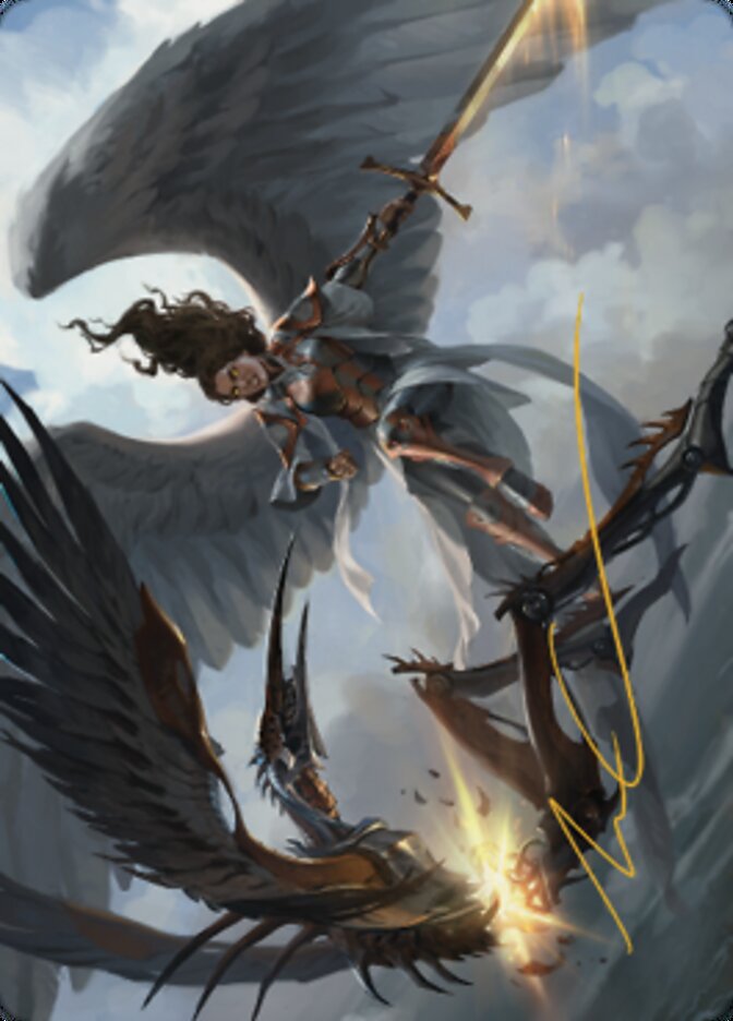 Destroy Evil Art Card (Gold-Stamped Signature) [Dominaria United Art Series] | Good Games Morley