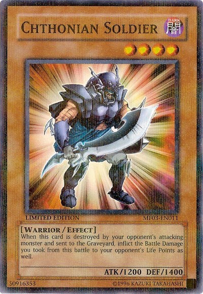 Chthonian Soldier [MF03-EN011] Parallel Rare | Good Games Morley
