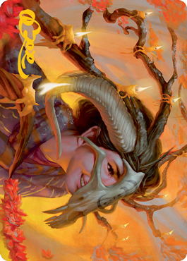 Hedgewitch's Mask Art Card (Gold-Stamped Signature) [Innistrad: Midnight Hunt Art Series] | Good Games Morley