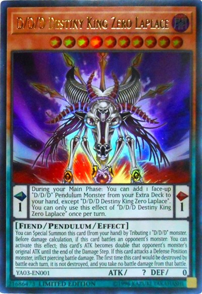 D/D/D Destiny King Zero Laplace [YA03-EN001] Ultra Rare | Good Games Morley