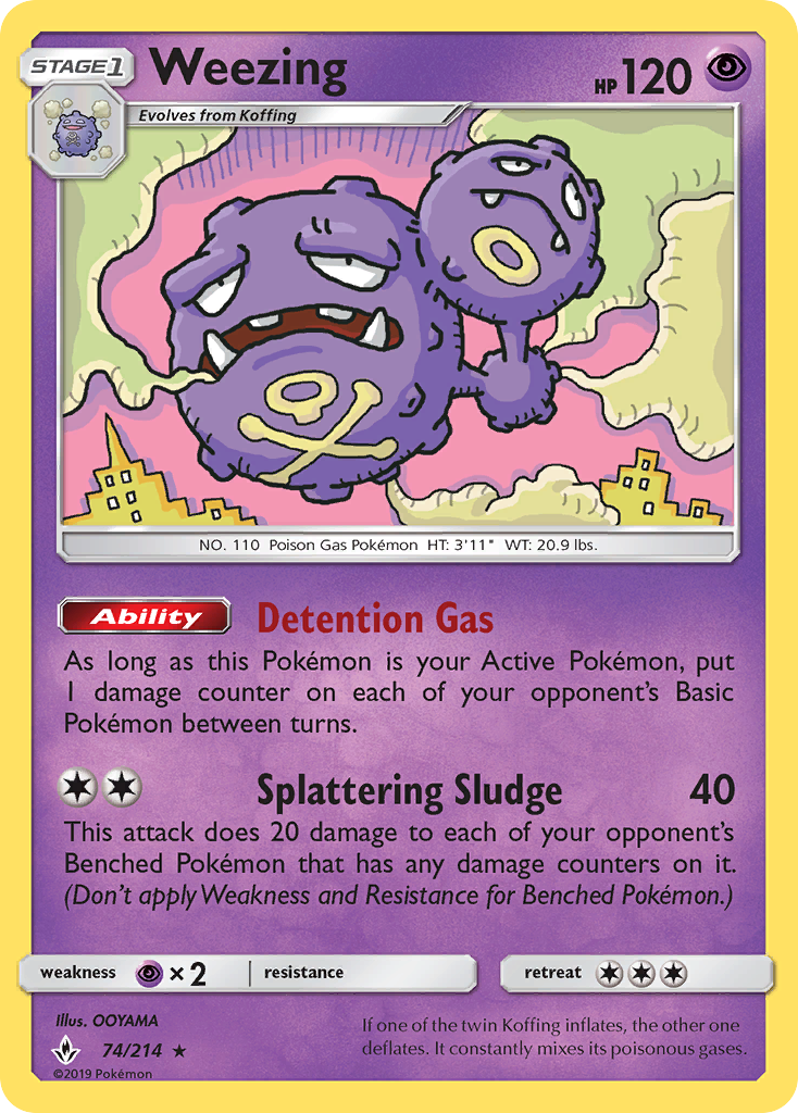 Weezing (74/214) [Sun & Moon: Unbroken Bonds] | Good Games Morley