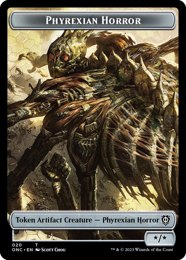 Phyrexian Wurm // Phyrexian Horror Double-Sided Token [Phyrexia: All Will Be One Commander Tokens] | Good Games Morley