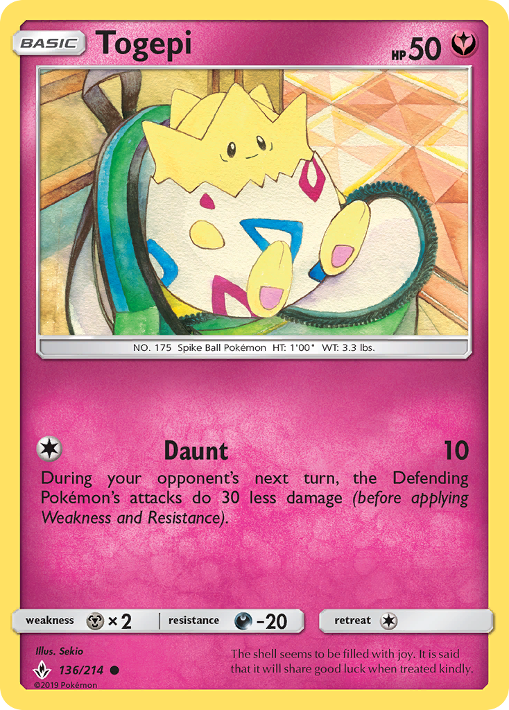Togepi (136/214) [Sun & Moon: Unbroken Bonds] | Good Games Morley