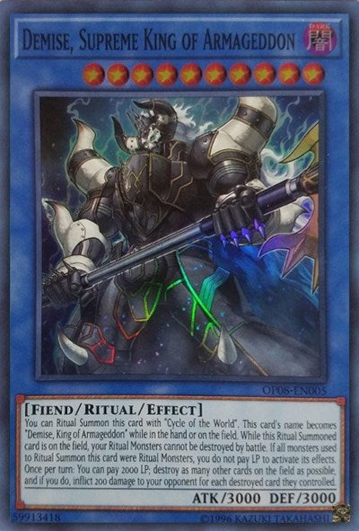 Demise, Supreme King of Armageddon [OP08-EN005] Super Rare | Good Games Morley