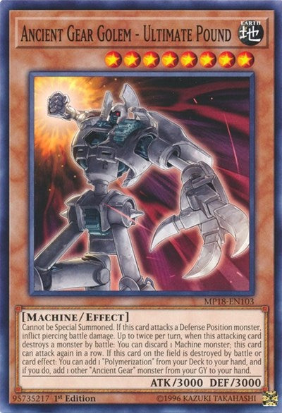 Ancient Gear Golem - Ultimate Pound [MP18-EN103] Common | Good Games Morley