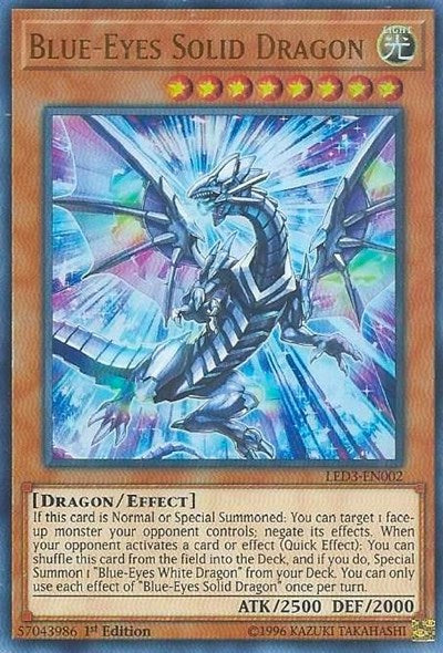 Blue-Eyes Solid Dragon [LED3-EN002] Ultra Rare | Good Games Morley