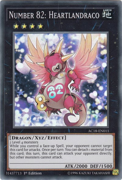 Number 82: Heartlandraco [AC18-EN011] Super Rare | Good Games Morley
