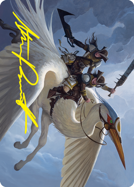 Gryffwing Cavalry Art Card (Gold-Stamped Signature) [Innistrad: Crimson Vow Art Series] | Good Games Morley