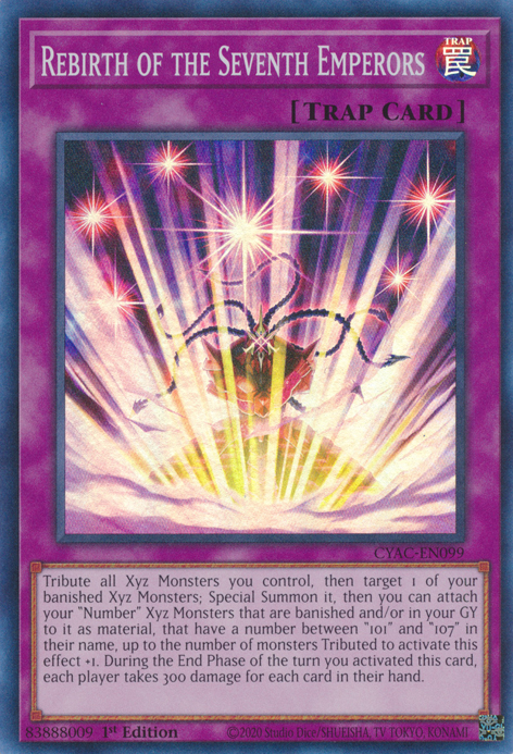 Rebirth of the Seventh Emperors [CYAC-EN099] Super Rare | Good Games Morley