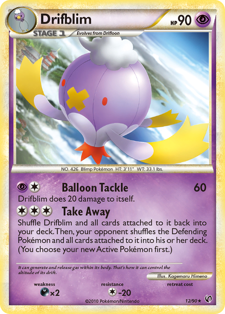 Drifblim (12/90) [HeartGold & SoulSilver: Undaunted] | Good Games Morley