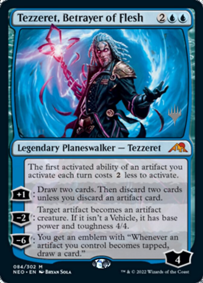 Tezzeret, Betrayer of Flesh (Promo Pack) [Kamigawa: Neon Dynasty Promos] | Good Games Morley