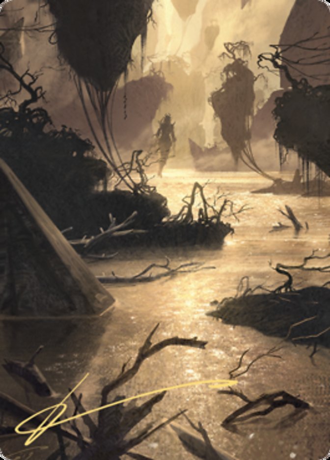 Murkwater Pathway Art Card (Gold-Stamped Signature) [Zendikar Rising Art Series] | Good Games Morley