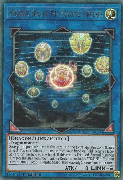 Hieratic Seal of the Heavenly Spheres [DUPO-EN027] Ultra Rare | Good Games Morley