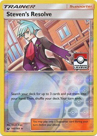 Steven's Resolve (145/168) (League Promo) [Sun & Moon: Celestial Storm] | Good Games Morley