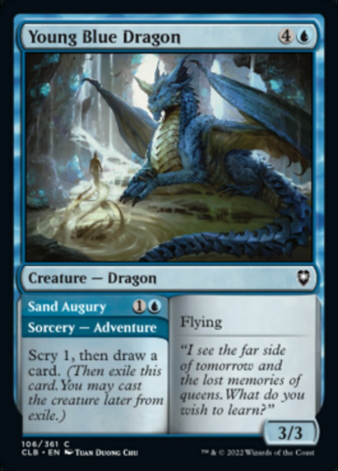 Young Blue Dragon // Sand Augury [Commander Legends: Battle for Baldur's Gate] | Good Games Morley