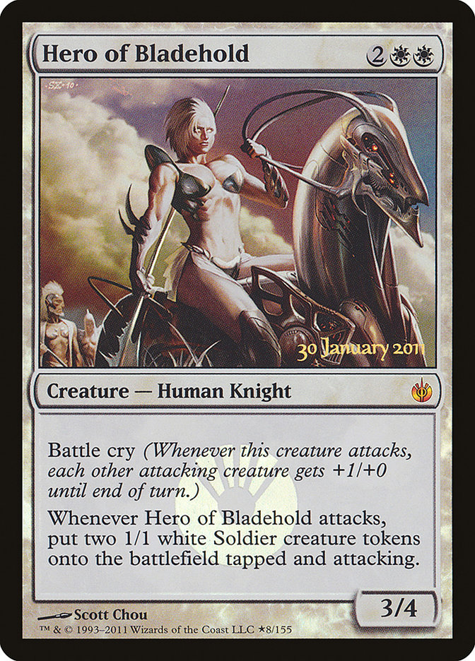 Hero of Bladehold [Mirrodin Besieged Prerelease Promos] | Good Games Morley