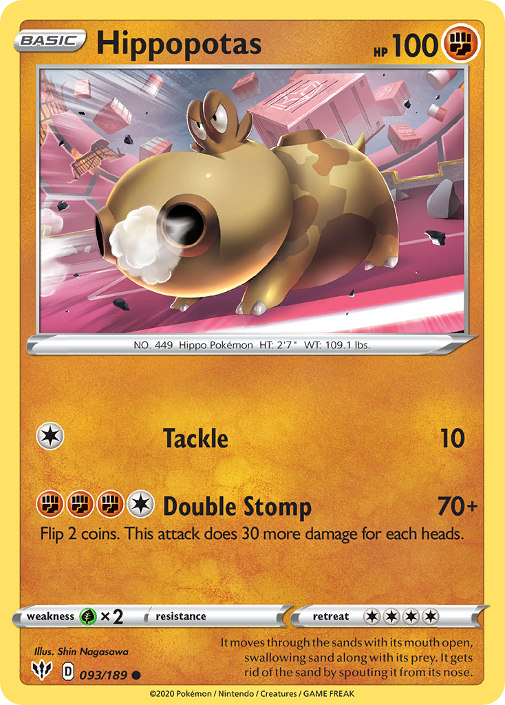 Hippopotas (093/189) [Sword & Shield: Darkness Ablaze] | Good Games Morley