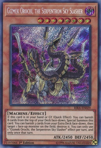 Gizmek Orochi, the Serpentron Sky Slasher [RIRA-EN029] Secret Rare | Good Games Morley