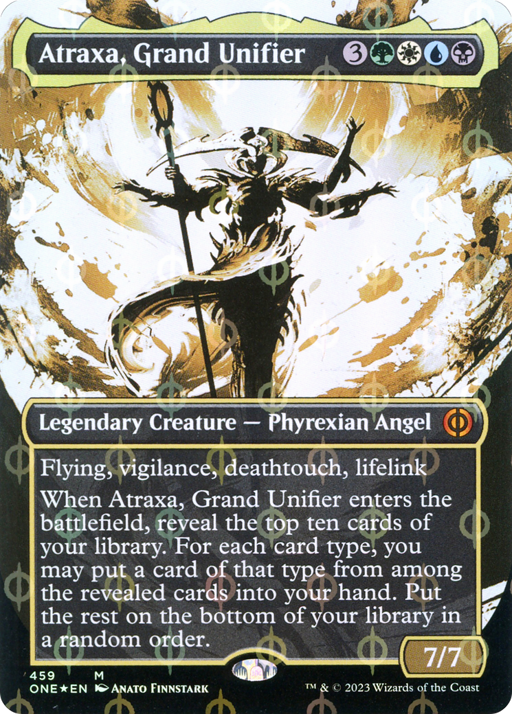 Atraxa, Grand Unifier (Borderless Ichor Step-and-Compleat Foil) [Phyrexia: All Will Be One] | Good Games Morley