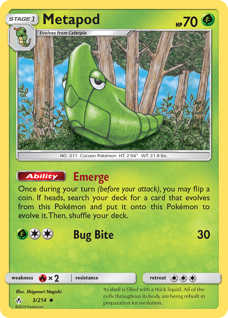Metapod (3/214) [Sun & Moon: Unbroken Bonds] | Good Games Morley