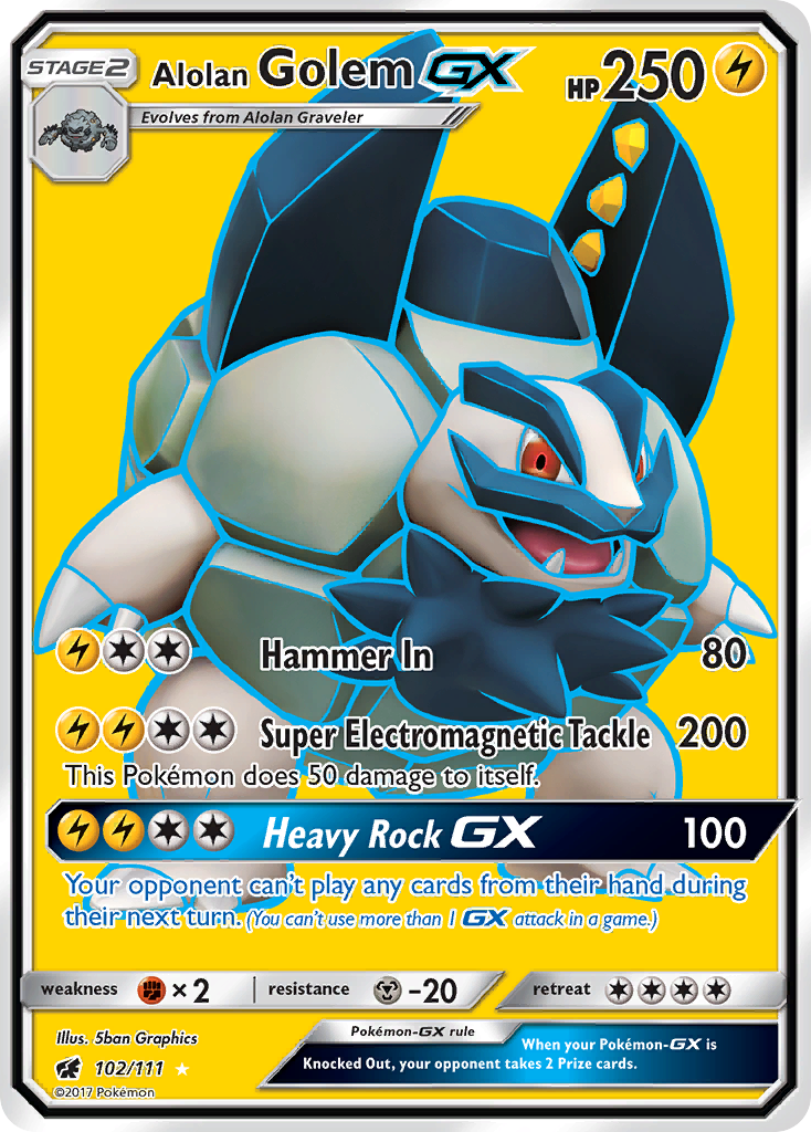 Alolan Golem GX (102/111) [Sun & Moon: Crimson Invasion] | Good Games Morley