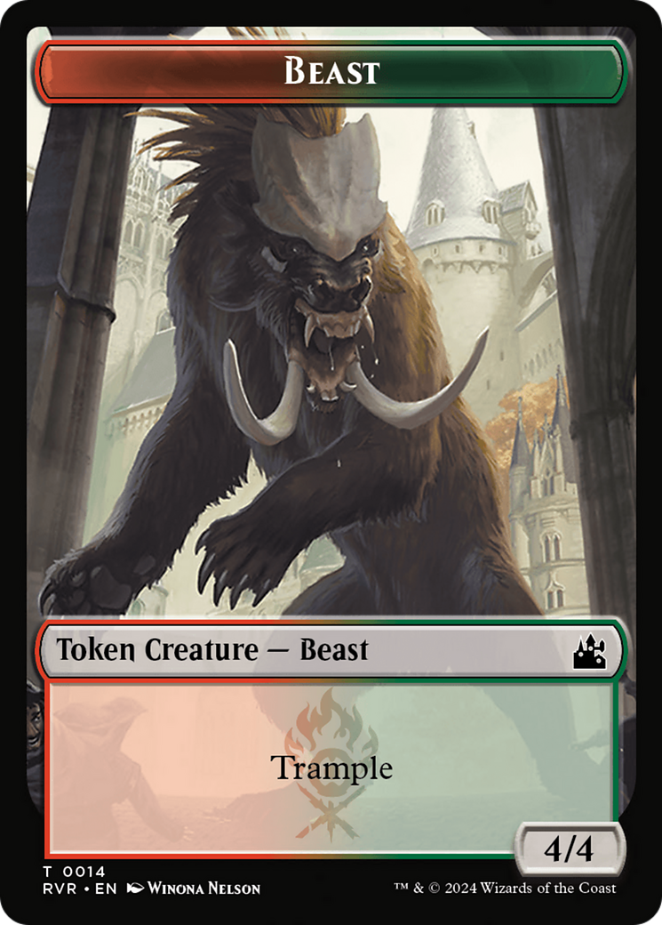 Saproling // Beast Double-Sided Token [Ravnica Remastered Tokens] | Good Games Morley