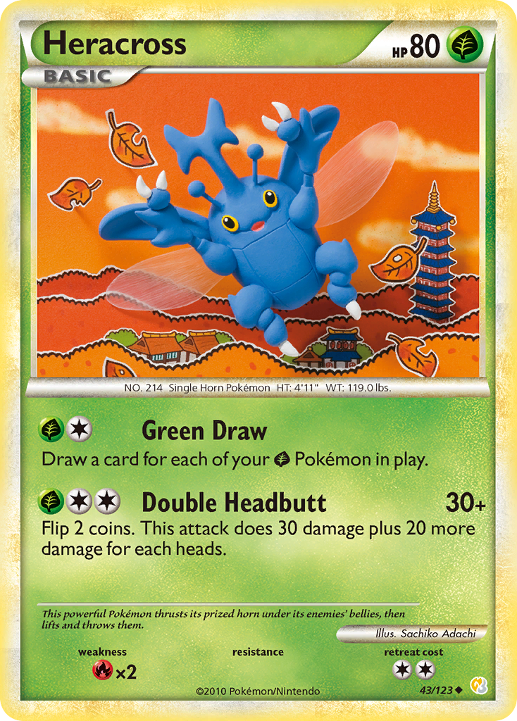 Heracross (43/123) [HeartGold & SoulSilver: Base Set] | Good Games Morley
