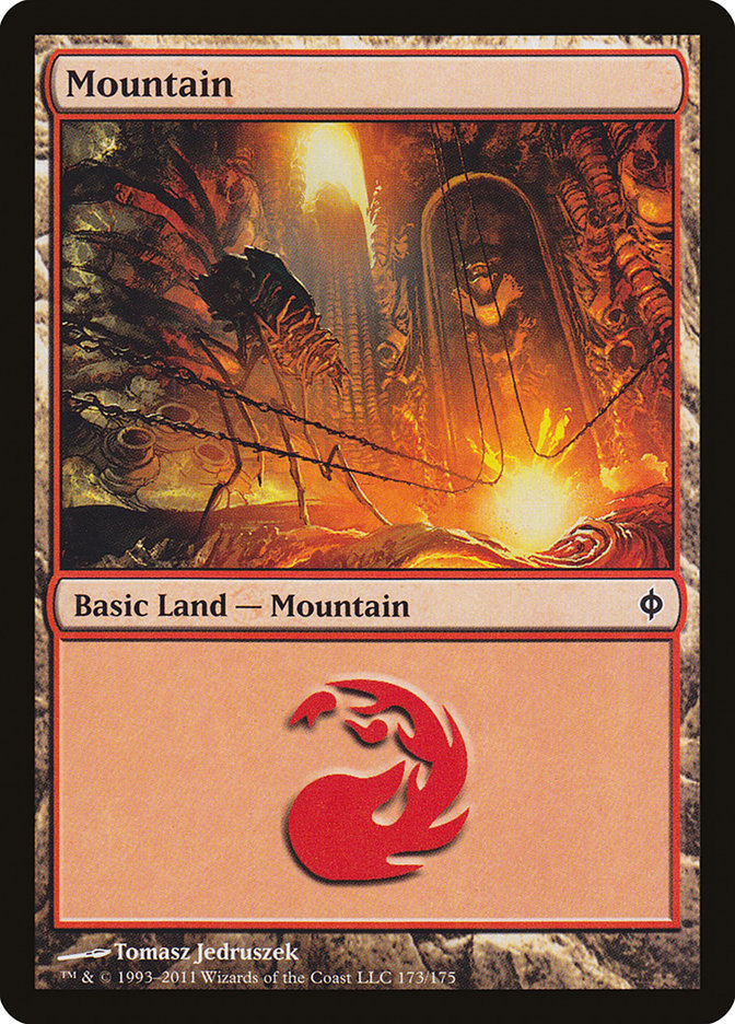 Mountain (173) [New Phyrexia] | Good Games Morley