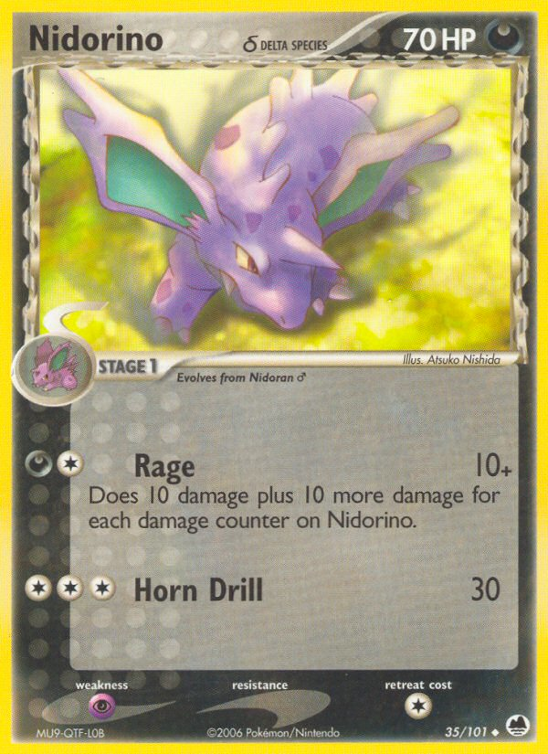 Nidorino (35/101) (Delta Species) [EX: Dragon Frontiers] | Good Games Morley