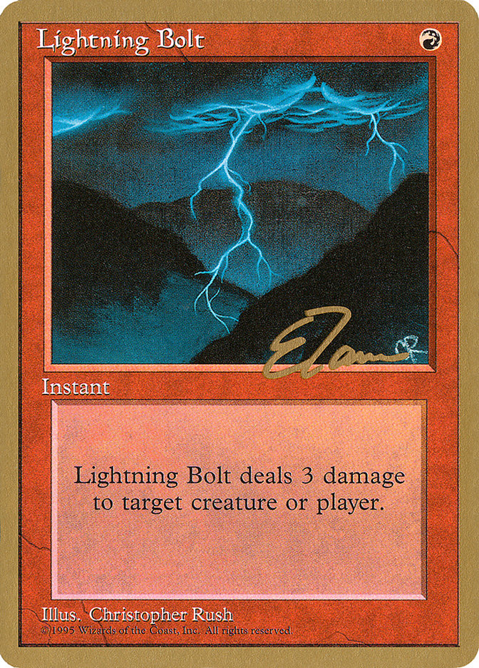 Lightning Bolt (Eric Tam) [Pro Tour Collector Set] | Good Games Morley